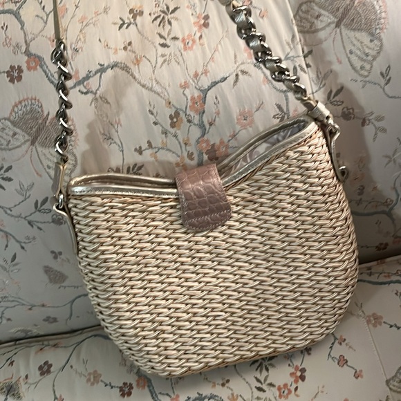 brighton straw purse with silver leather - Picture 7 of 9